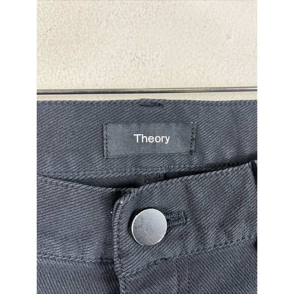 Theory Men’s Straight Leg Jeans Black Size 33x31 Solid 5-Pocket Denim - Picture 2 of 3